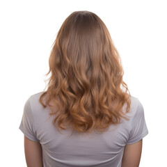 Fototapeta premium back view of a woman isolated on transparent background cutout