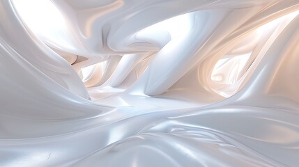 White abstract background. 3D rendering of a smooth, liquid-like surface with a glossy sheen.
