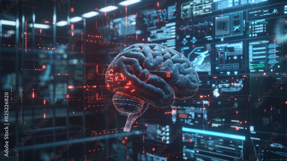 Poster A groundbreaking brain-computer interface that utilizes advanced brain scan technology to enable direct communication between the mind and machines.