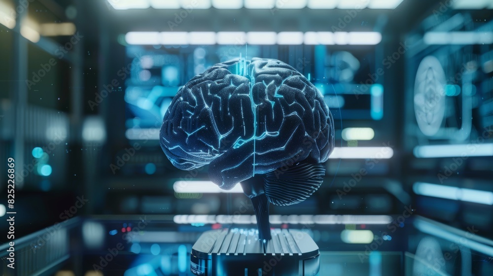 Aufkleber A groundbreaking brain-computer interface that utilizes advanced brain scan technology to enable direct communication between the mind and machines.