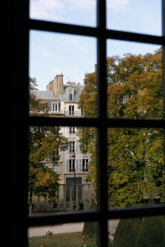 Paris apartment through a window