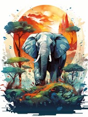 Majestic Elephant, A T-Shirt Design Work