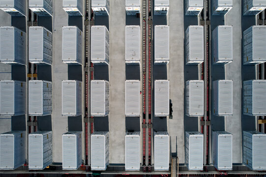 Big battery - renewable electricity storage - drone aerial