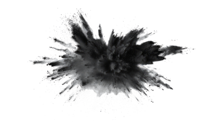black paint color powder festival explosion burst isolated white background.