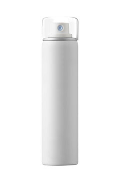 Blank packaging white roll-on bottle for deodorant product design mock-up on white background, Blank white aluminum spray can