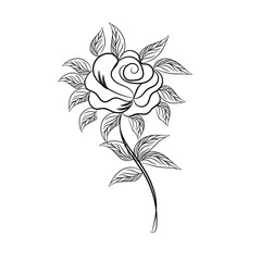 Hand drawn flat design simple flower outline

