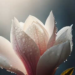 magnolia petals with raindrop