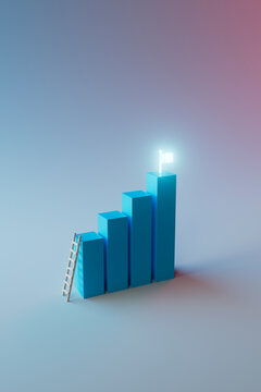 Climbing to Success - 3D Bar Graph with Ladder