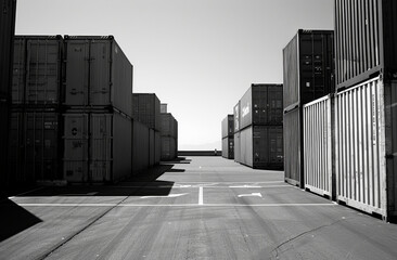 cargo containers in the port, generative ai