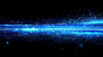 A blue sky with a lot of stars and a bright light