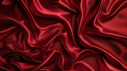 Obraz premium Sensual red satin fabric texture with elegant folds and drapes for fashion and beauty design concept