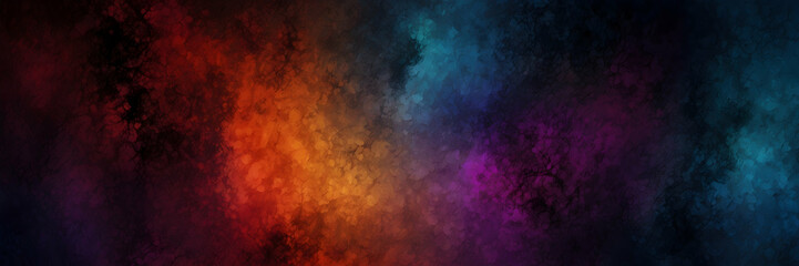 The image presents a smooth gradient texture with vivid colors transitioning from warm to cool tones