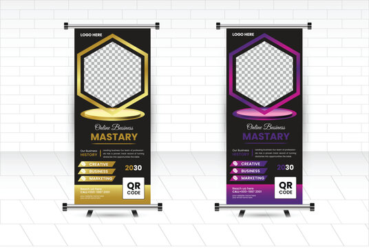 Creative Any Size Banner Template design. Annual report, Roll up banner, presentation,  with touch creativity design in 30*70in Size