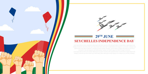 Vector illustration of Seychelles Independence Day social media feed template