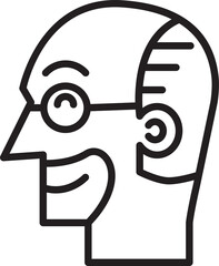 Old Man Avatar Line Art
