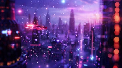 Futuristic city lights cyberpunk aesthetic background