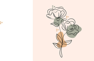 Hand drawn flat design simple flower outline
