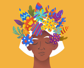 Vibrant Floral Thoughts Illustration