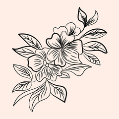 Hand drawn flat design simple flower outline
