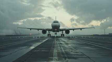 Obraz premium take off plane, with copy space