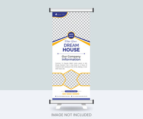Real estate roll-up banner design template, DL flyer design.