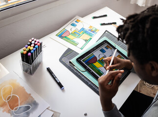 Teenager transfers digital design to digital form