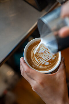Coffee maker in action