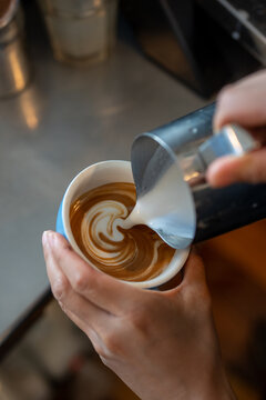 Coffee maker in action