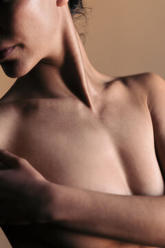 Anonymous naked woman close up