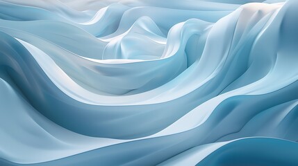 Obraz premium Soft, flowing waves of blue and white create a mesmerizing, abstract background.