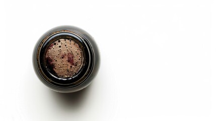 Wine stained bottle stopper isolated on a white background from above