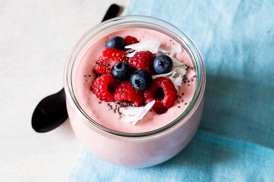 Berry fruit parfait dessert