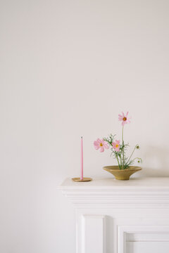 Minimalistic interior with floral arrangement