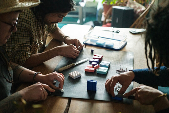 Three friends crafting
