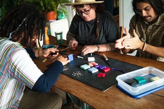 Three friends crafting