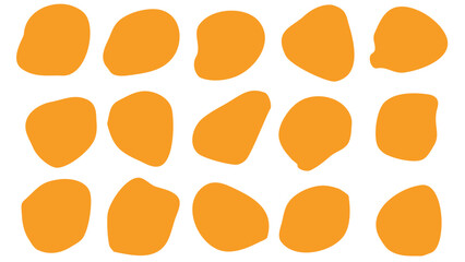 15 Modern Orange liquid irregular blob shapes abstract. elements graphic flat style. fluid design illustration stock
