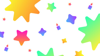 Fun Colorful and Creative Background with Candles and Simple Shapes. Abstract Background for Children or Party Celebration