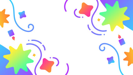 Fun Colorful and Creative Background with Candles and Simple Shapes. Abstract Background for Children or Party Celebration