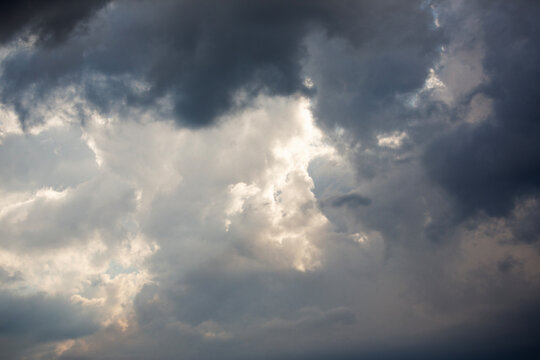 Storm clouds brew in the sky.