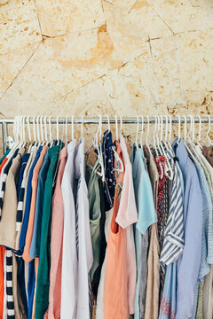 Assorted Shirts on Clothing Rack