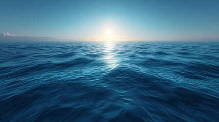 Obraz premium A clean, simple image of a calm ocean horizon where the sky meets the sea