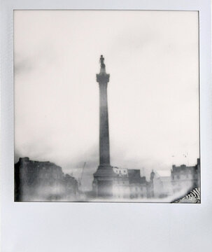 Black and white polaroid of Nelson's Column