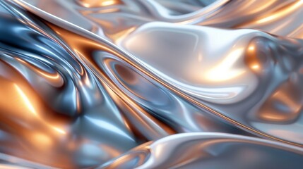 Abstract Metallic Ribbons Background