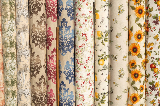 printed fabrics of different colors