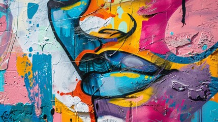 Vibrant Street Art Mural: Creative Blend of Colors and Graffiti Reflecting Artist's Imagination. Full-Frame 4K HD Wallpaper.