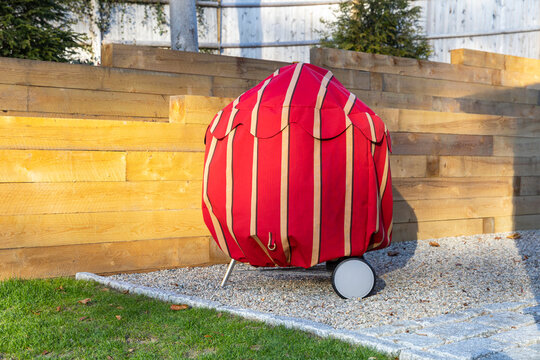 Outdoor barbecue Grill with cover luxury backyard deck exterior home 