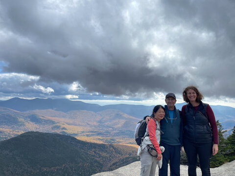 YGC of three friends out on a fall hike in NH
