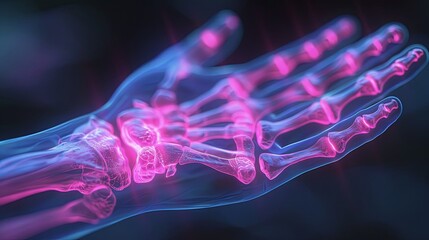 3D X-ray illustration showing wrist pain due to carpal tunnel syndrome.