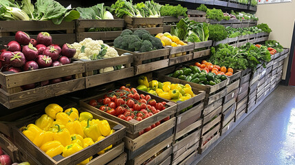 At the market stall, a colorful array of fresh organic vegetables awaits, showcasing nature's abundance