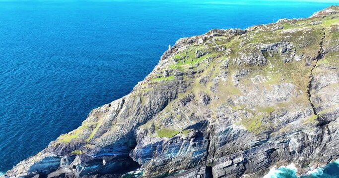 Ireland Epic locations flyover Sheep&rsquo;s Head into Bantry Bay West Cork on the Wild Atlantic Way on a sunny day